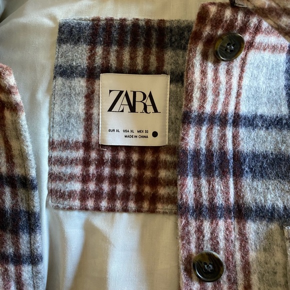 Zara Long Plaid Coat - Picture 6 of 7